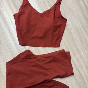 Old Navy Rust Ribbed Leggings & Crop Top Set
